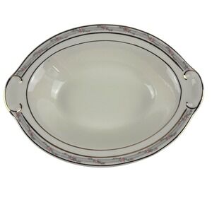 Vtg Taylor Smith Taylor TS&T Rosebud Vegetable Bowl Gold 1945 Ironstone 9 inch